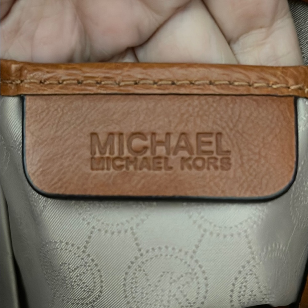 Michael Kors Brown Signature Tote with Gold Accents - Picture 4 of 5